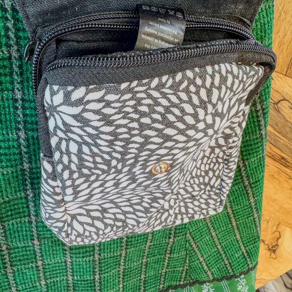 Zand Amsterdam, One Size Reversible Wrap Skirt Green Gingham Pouch Snap Buttons - Picture 3 of 11